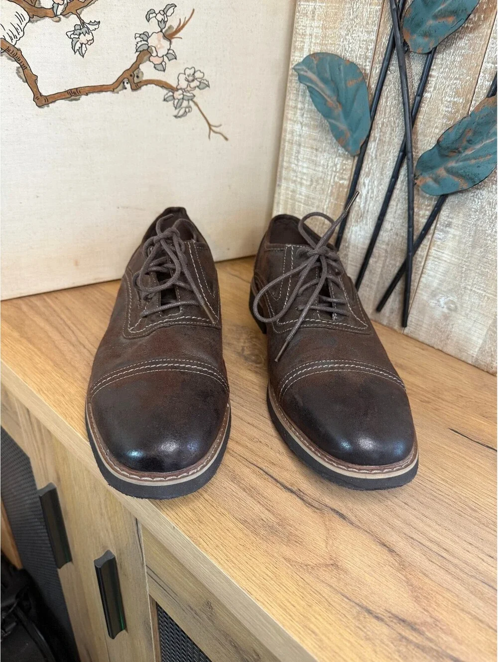 Deer Stags Brewster Men's 11D Brown Oxford Dress Shoes